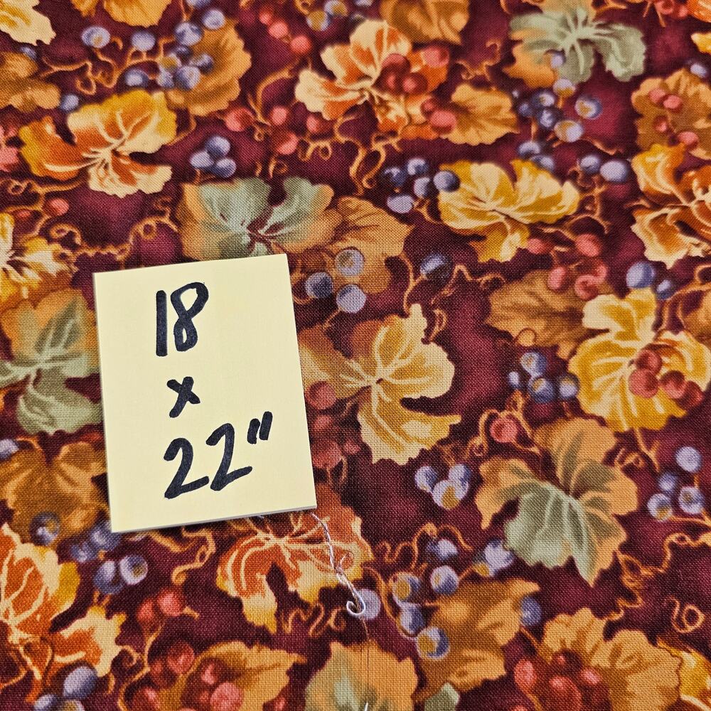 Cotton Fabric Assorted Quilt Craft Brown Tan Floral Animal Fall Leaves Lot of 11 - Picture 9 of 16